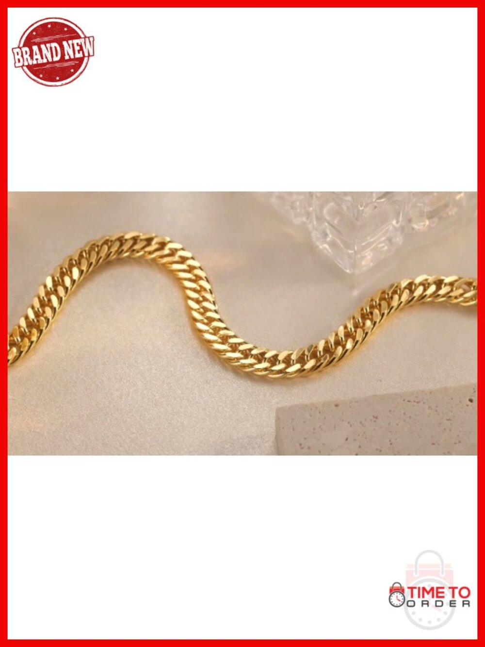 14K Gold Plated Cuban Link Bracelet Lobster Clasp for Men Women - Picture 6 of 6
